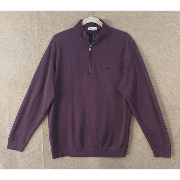 Peter Millar Other - Peter Millar Crown Comfort Interlock‎ Sweater Sz M Purple 1/4 Zip Torrey Pines